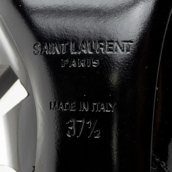 Yves Saint Laurent Glossy Black Heeled Boots - Picture 8 of 8